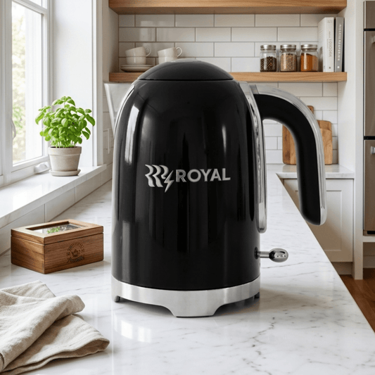 غلاية كهربائية ستانلس ستيل رويال - سوداء - Rekaz Home