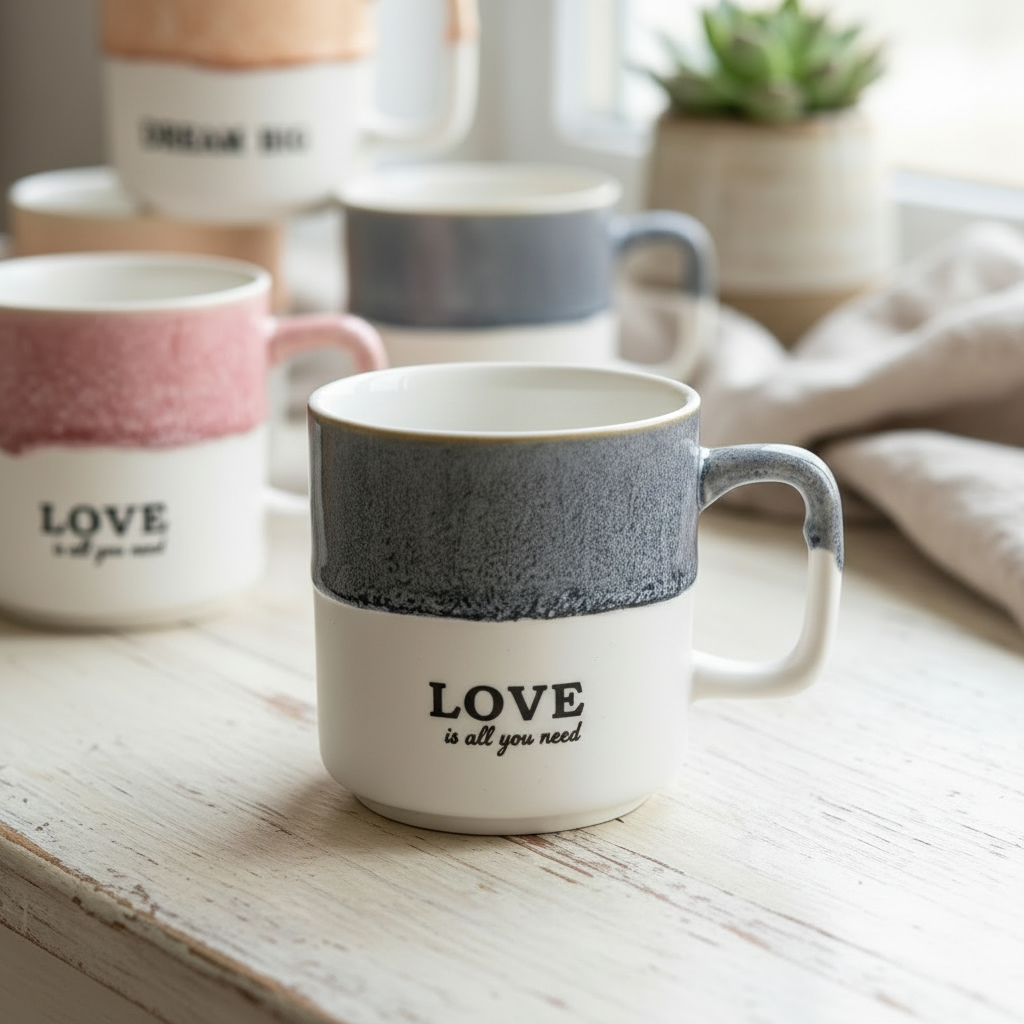 Two-tone porcelain mug