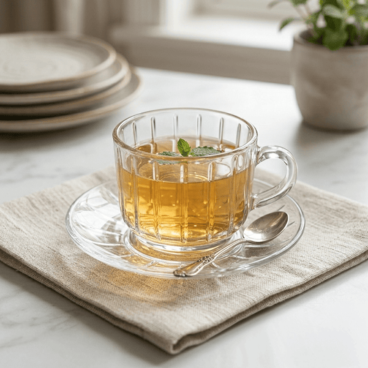 طقم كاسات شاي زجاج عدد 6 من Delisoga - Rekaz Home