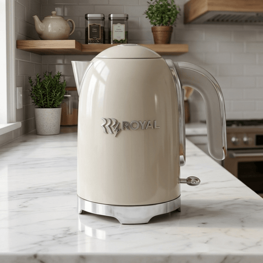 غلاية كهربائية ستانلس ستيل رويال - بيج - Rekaz Home