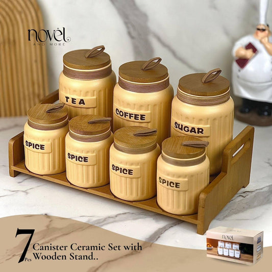 طقم بهارات 6 قطع مع ستاند نوفل - Rekaz Home