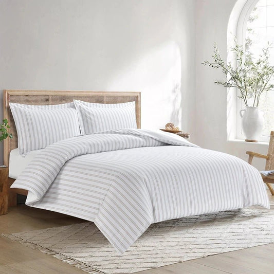 طقم كفر فرشة مع وجه لحاف و كفرات مخدة 4 قطع فندقي - Rekaz Home