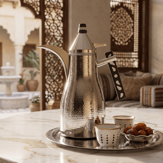 دلة قهوة رويال | موديل هلا | 1 لتر | فضي - Rekaz Home