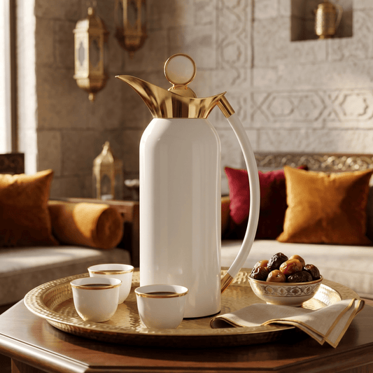 دلة قهوة رويال | موديل رقٌي | 1 لتر | أبيض - Rekaz Home