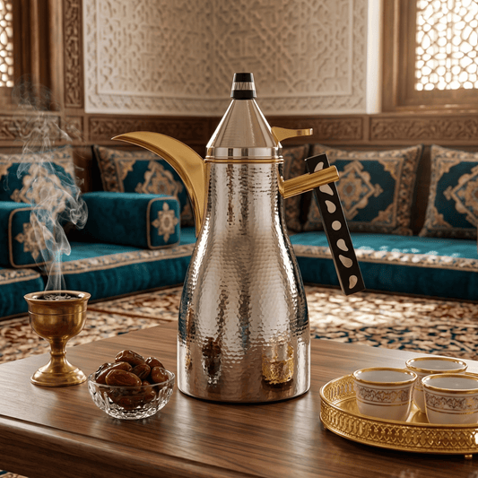 دلة قهوة رويال | موديل هلا | 1 لتر | فضي غير لامع - Rekaz Home