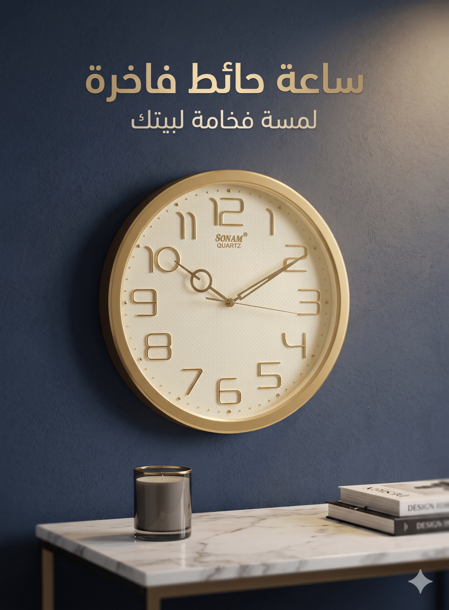 ساعة حائط براند SONAM 32 سم - Rekaz Home