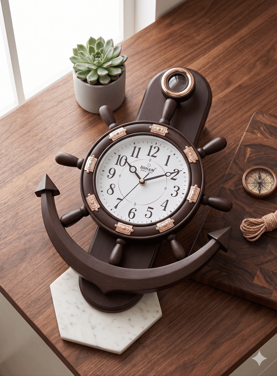 ساعة حائط بندول متحرك براند SONAM 45سم - Rekaz Home