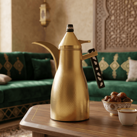 دلة قهوة رويال | موديل هلا | 1 لتر | ذهب غير لامع - Rekaz Home