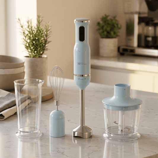 طقم خلاط يدوي كهربائي رويال 4 في 1 أزرق - Rekaz Home