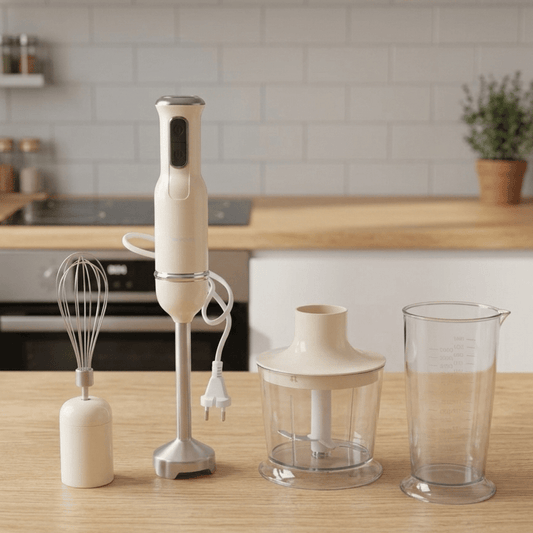 طقم خلاط يدوي كهربائي رويال 4 في 1 -بيج - Rekaz Home