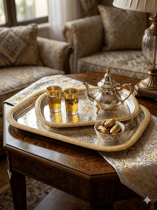 طقم صواني ضيافة فاخر عدد 2 - Rekaz Home