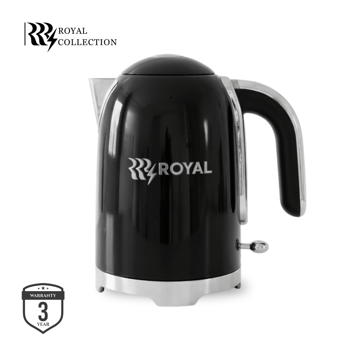 غلاية كهربائية ستانلس ستيل رويال - سوداء - Rekaz Home
