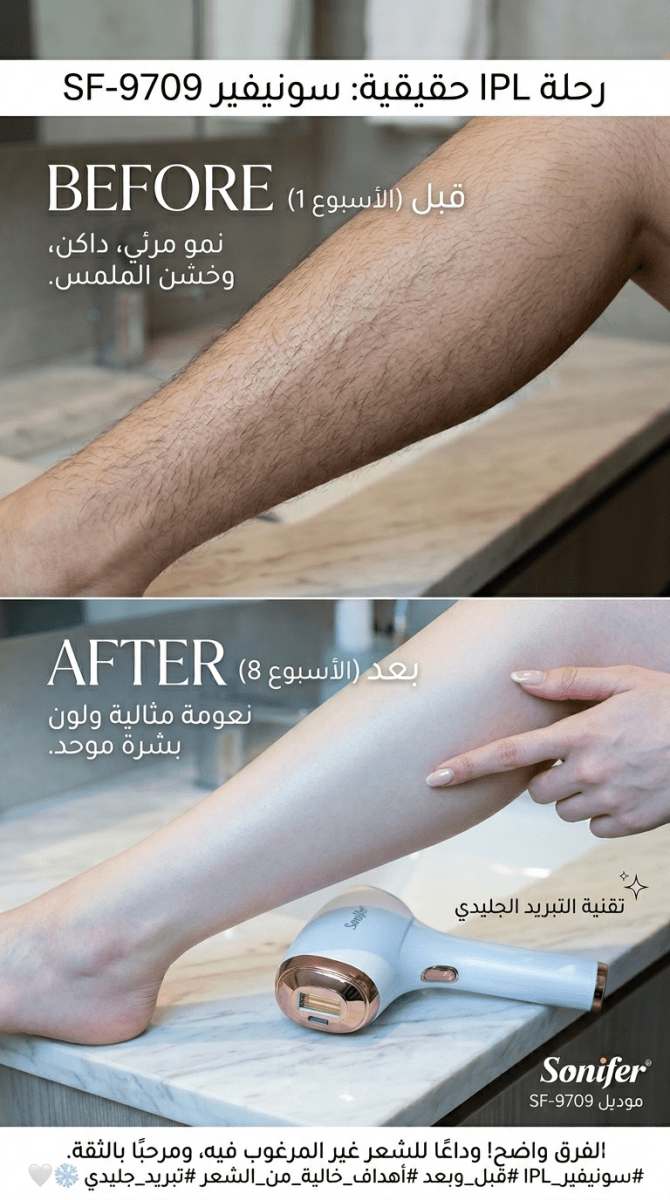 SF-9709. مزيل الشعر بالليزر Sonifer IPL Hair Remover تقنية تبريد عالية الجودة - Rekaz Home