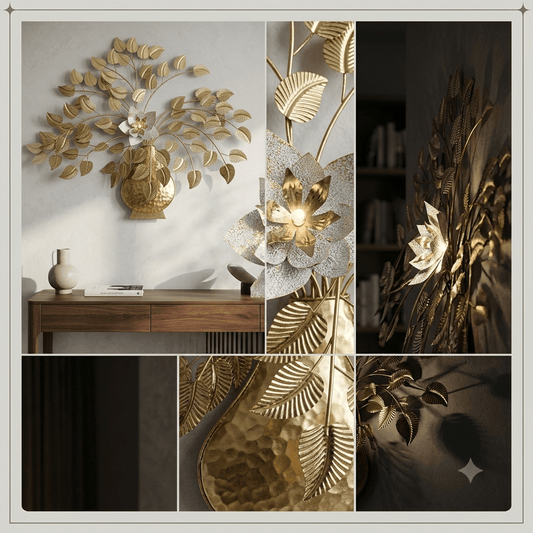 برواز مذهب شكل فازة 100*100 سم معدن 3D - Rekaz Home