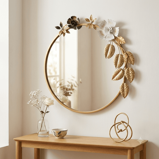 برواز مذهب مرايا دائري 80 سم - Rekaz Home