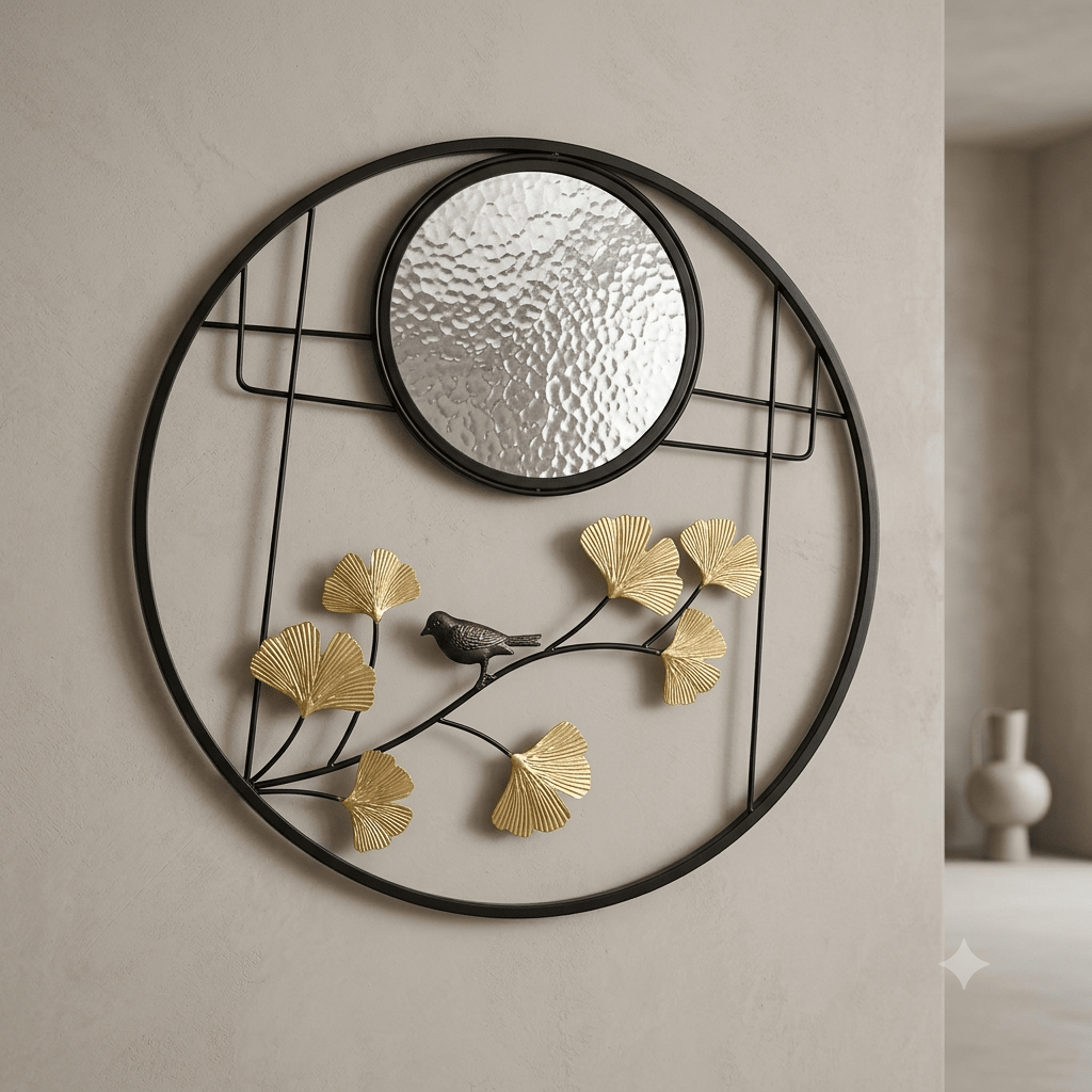 برواز اسود مرايا دائري 65 سم - Rekaz Home