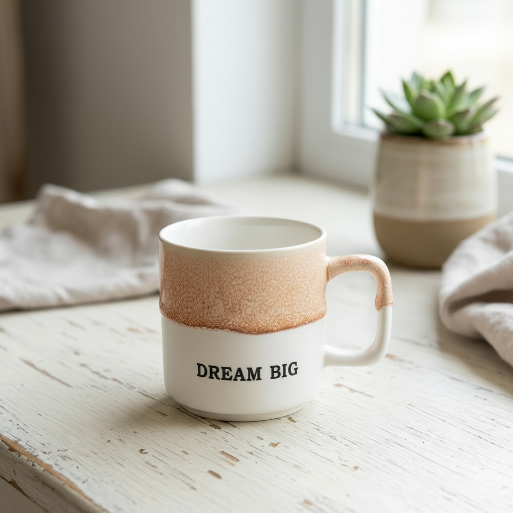 Two-tone porcelain mug