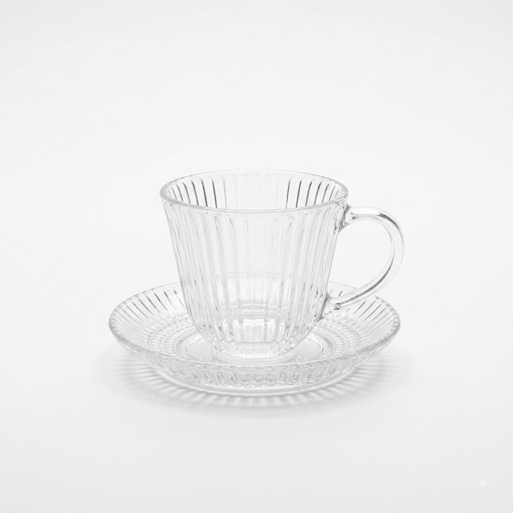 طقم كاسات شاي زجاج عدد 6 من Delisoga - Rekaz Home
