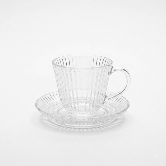 طقم كاسات شاي زجاج عدد 6 من Delisoga - Rekaz Home