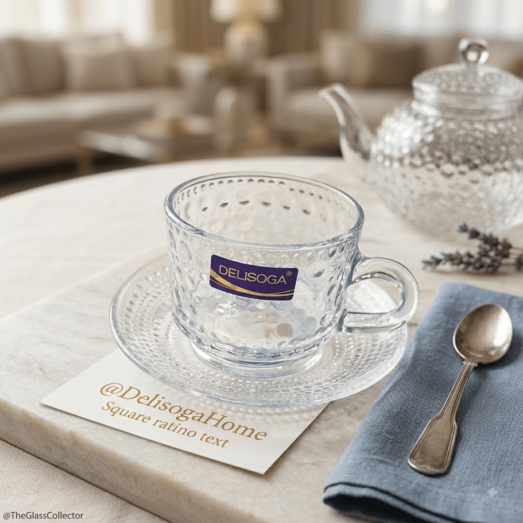 طقم كاسات شاي زجاج عدد 6 من Delisoga - Rekaz Home