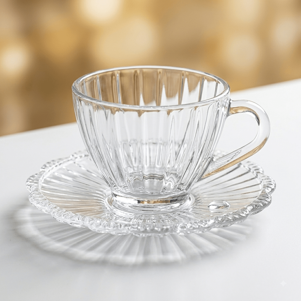 طقم كاسات شاي زجاج عدد 6 من Delisoga - Rekaz Home