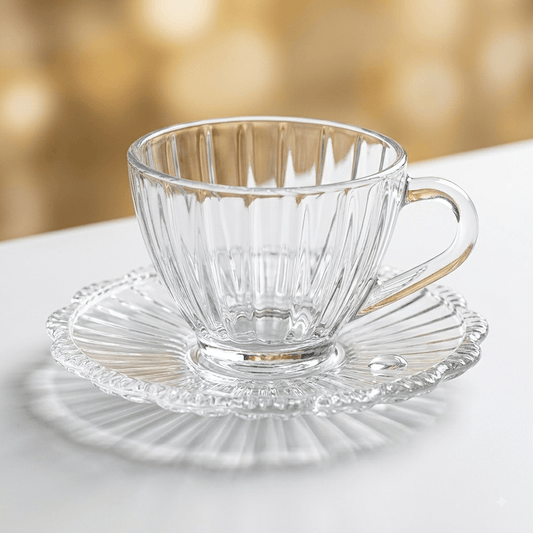 طقم كاسات شاي زجاج عدد 6 من Delisoga - Rekaz Home