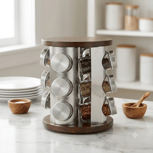 ستاند بهارات دوار دائري عدد 12 خشب - Rekaz Home