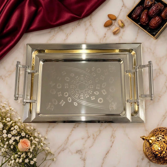 طقم صواني ضيافة مستطيل فاخر من كاسيلا - Rekaz Home