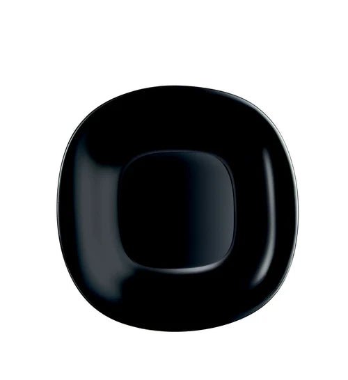 صحن حلويات اوبال اسود مربع لومينارك 19 سم - Rekaz Home