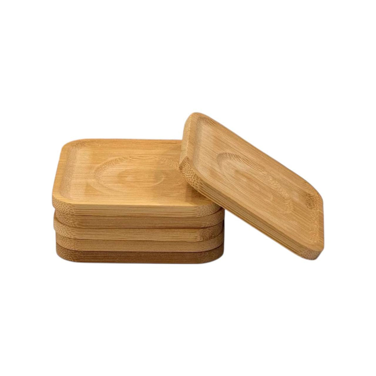 طقم كوستر خشب مربع عدد 6 - Rekaz Home