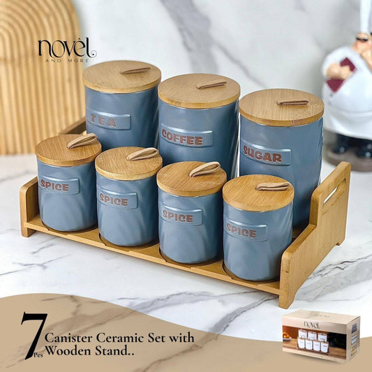 طقم بهارات 6 قطع مع ستاند نوفل - Rekaz Home