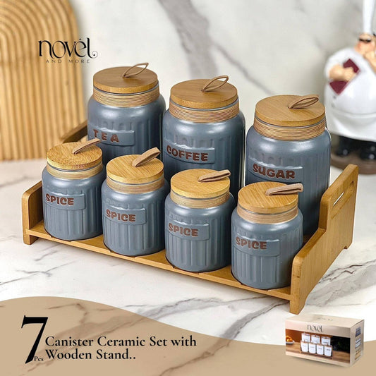 طقم بهارات 6 قطع مع ستاند نوفل - Rekaz Home