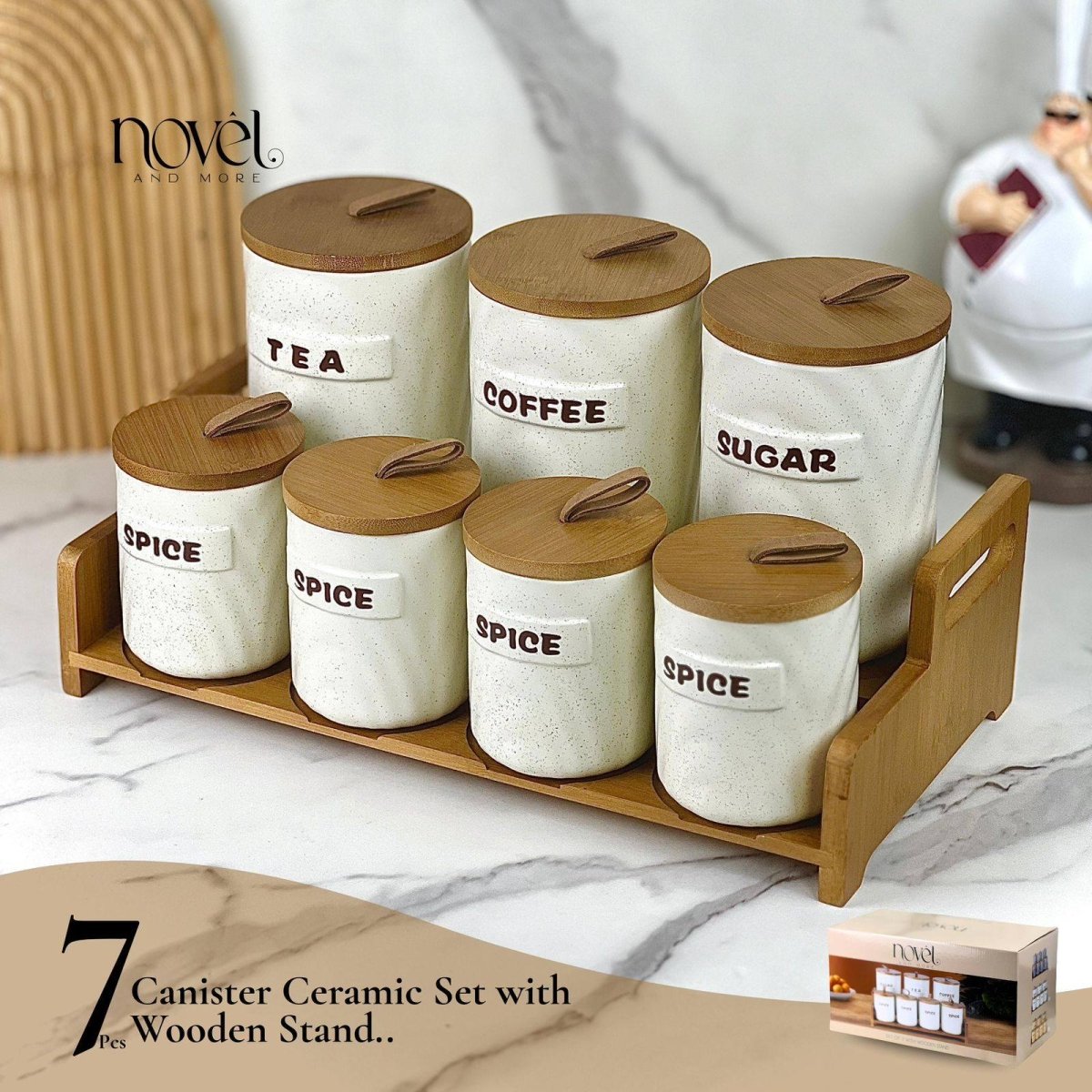 طقم بهارات 6 قطع مع ستاند نوفل - Rekaz Home