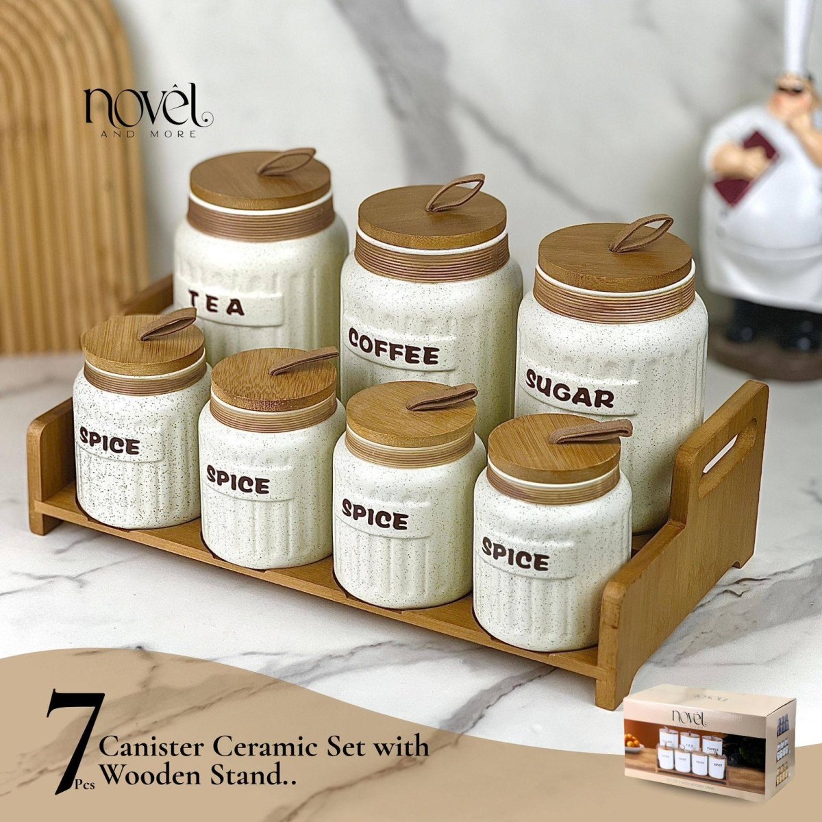 طقم بهارات 6 قطع مع ستاند نوفل - Rekaz Home