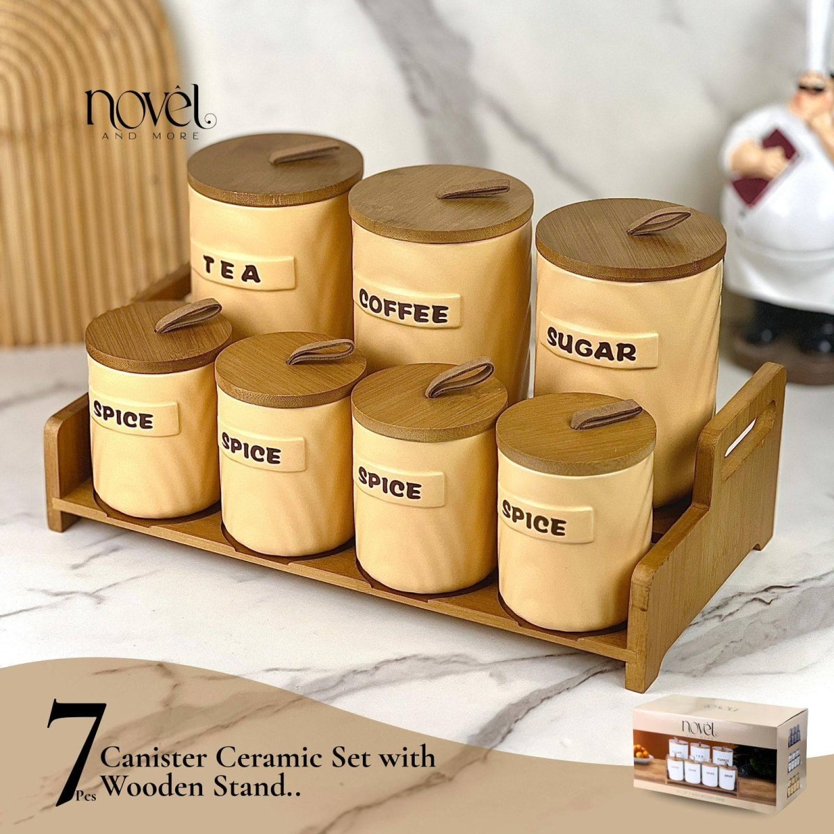 طقم بهارات 6 قطع مع ستاند نوفل - Rekaz Home