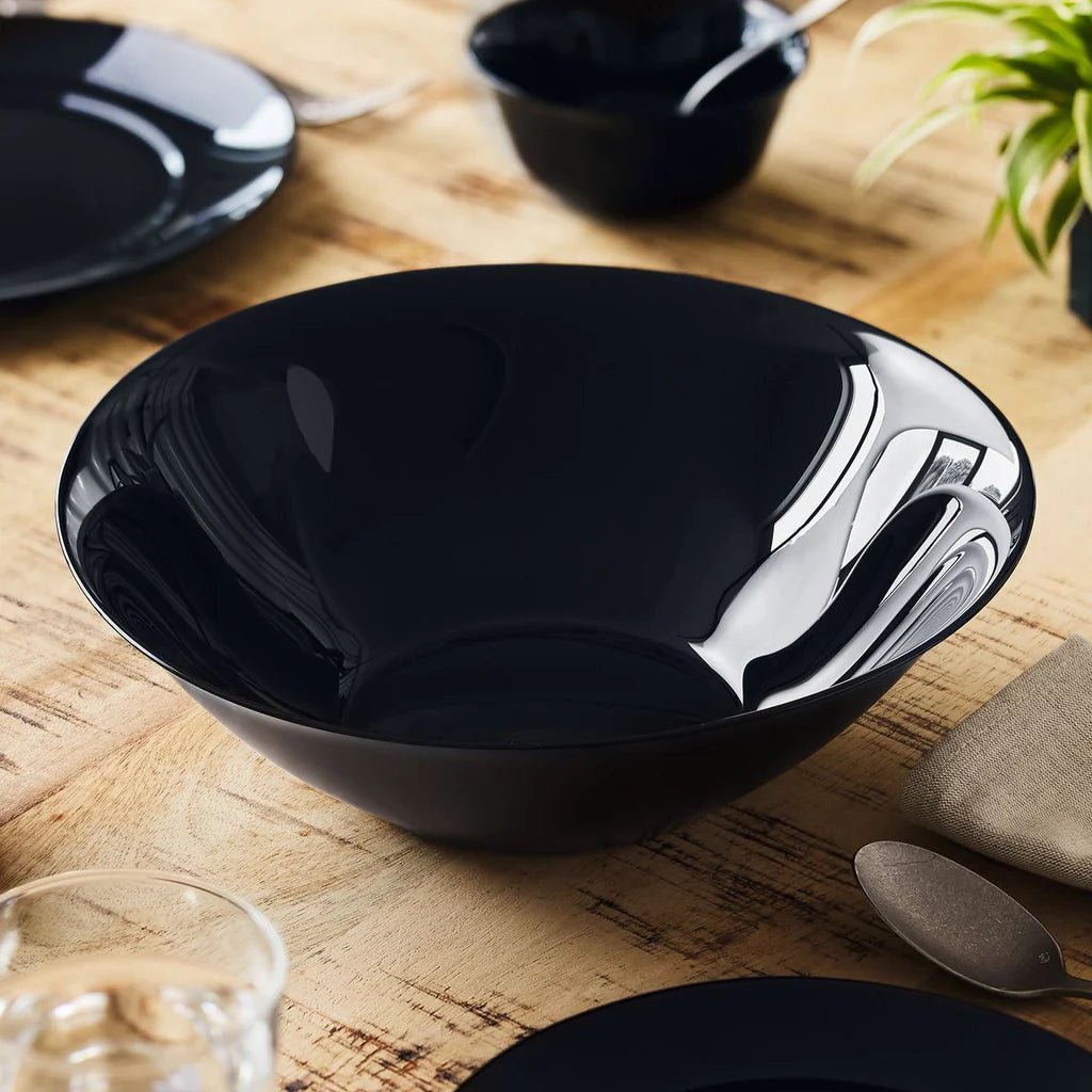 زبدية سلطة كبيرة اوبال اسود 30 سم لومينارك - Rekaz Home