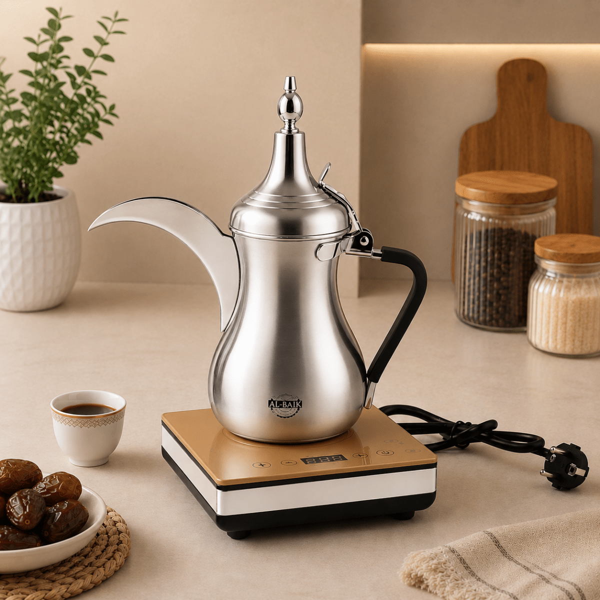 دلة قهوة عربية كهربائية البيك | 600 مل | 900 واط - Rekaz Home