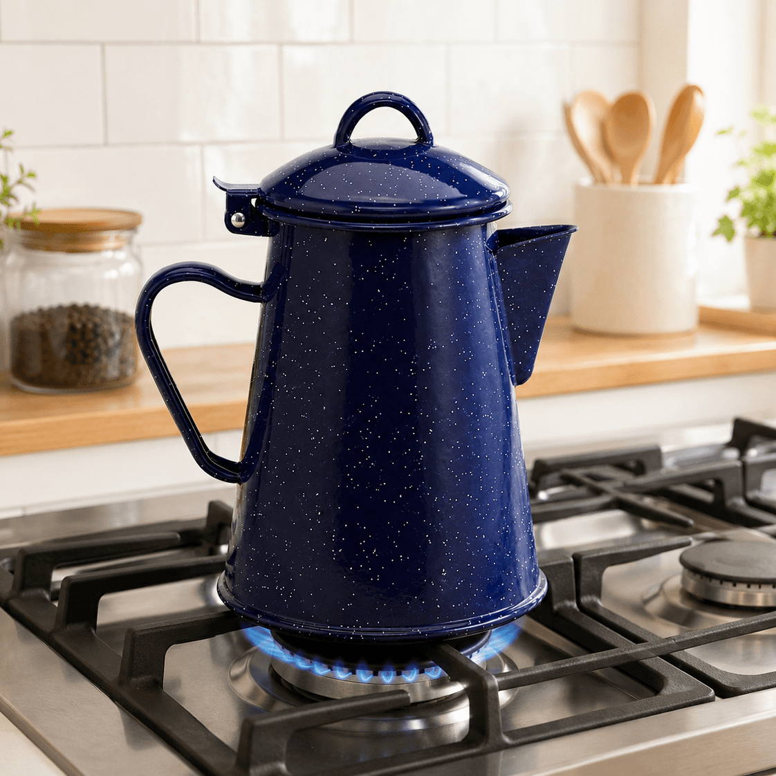 طباخ قهوة مطلي بالمينا | 1.8 لتر - Rekaz Home