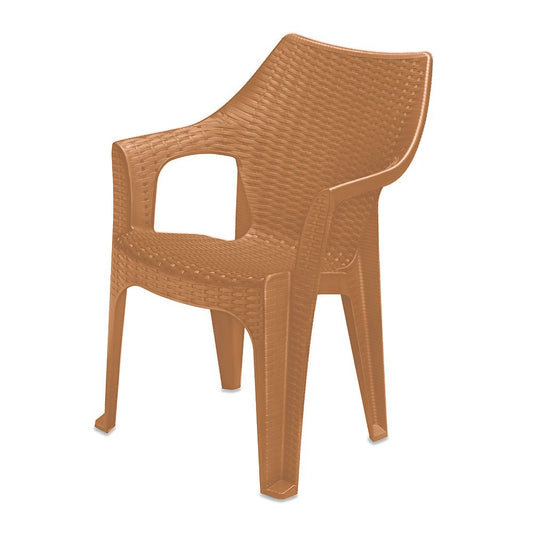 كرسي بابل راتان بلاستيكي بذراعين من سامبا - Rekaz Home