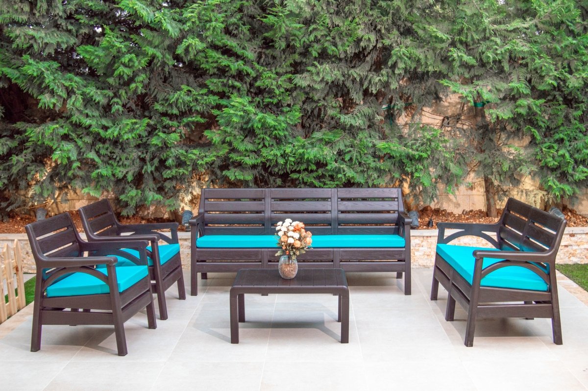 طقم كنب ريفيرا رباعي مع فرش من سامبا - Rekaz Home