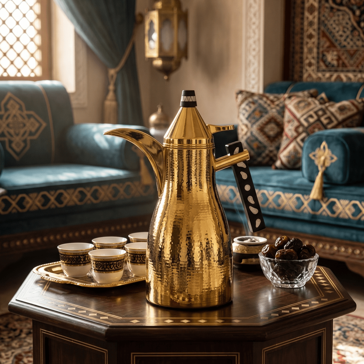 دلة قهوة رويال | موديل هلا | 1 لتر | ذهبي - Rekaz Home