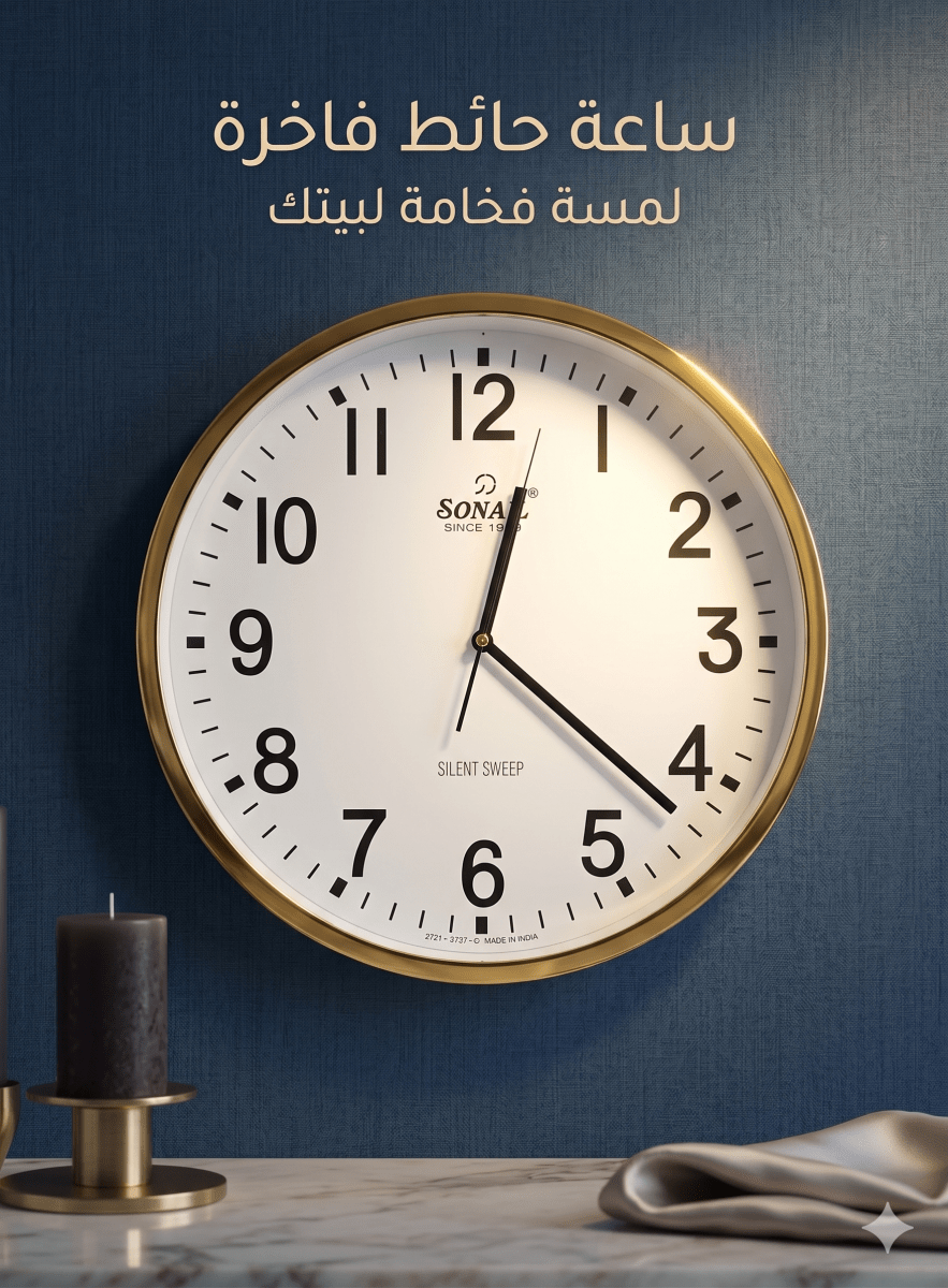 ساعة حائط براند SONAM 32 سم - Rekaz Home
