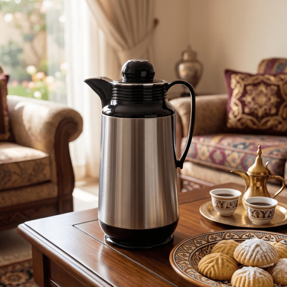 دلة قهوة السيف ستانلس ستيل سعة 1 لتر - Rekaz Home