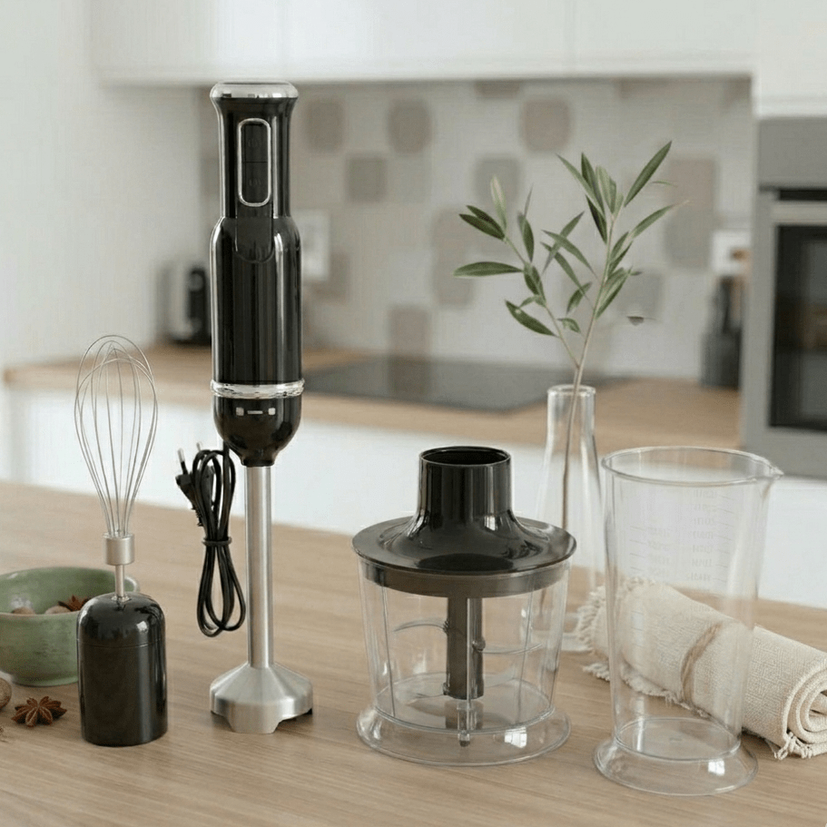 طقم خلاط يدوي كهربائي رويال 4 في 1 -أسود - Rekaz Home