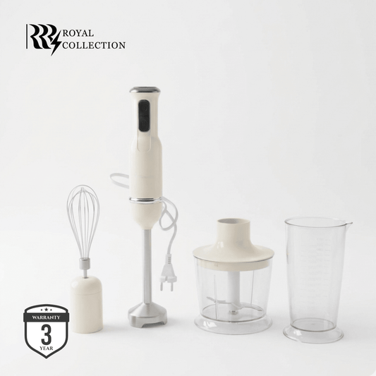 طقم خلاط يدوي كهربائي رويال 4 في 1 -بيج - Rekaz Home