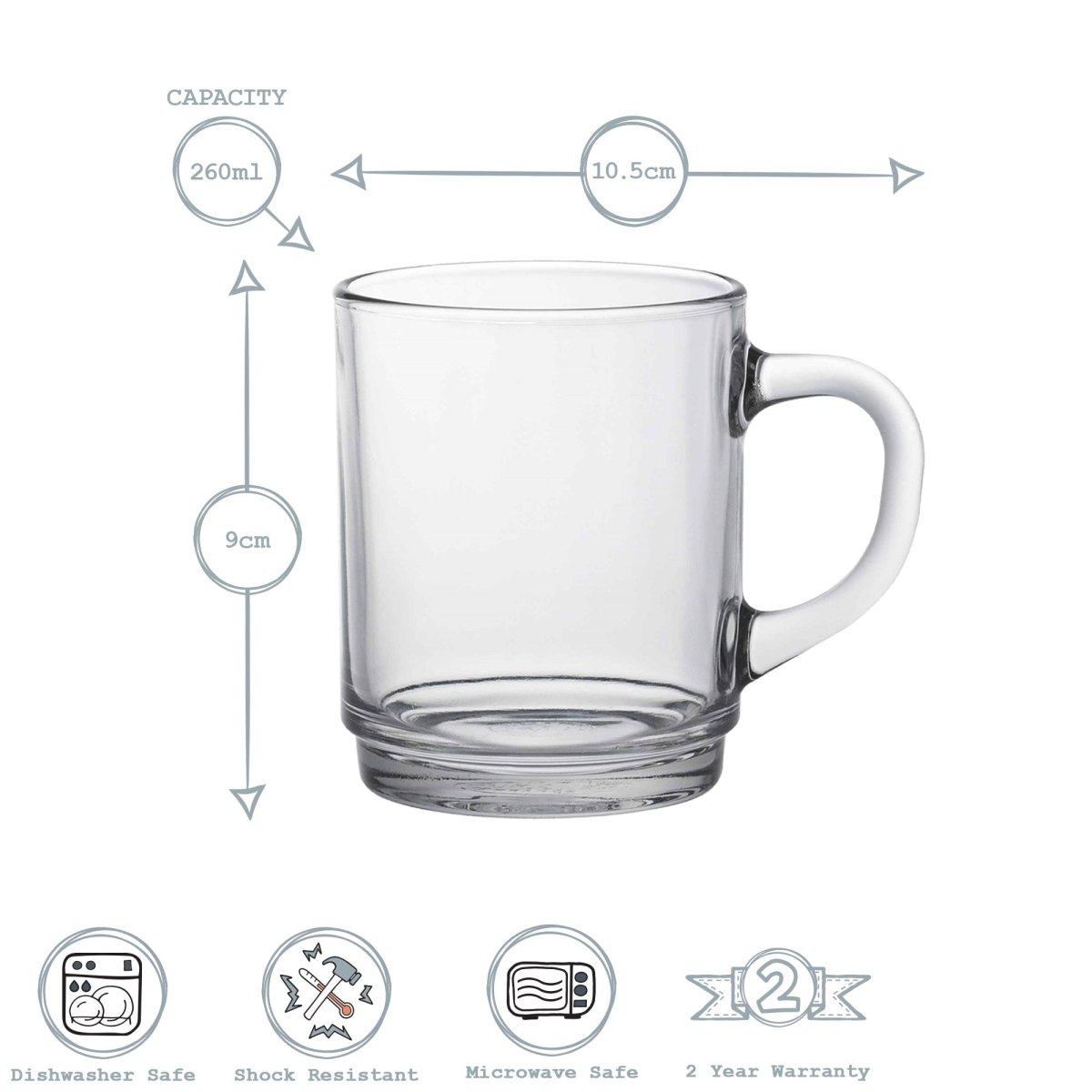 لومينارك طقم كاسات شاي عدد 6 - Rekaz Home