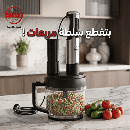 محضرة طعام خلاط يدوي (هاند بلندر) البيك 9 في 1 البيك | 2.5 لتر | 1500 واط | محضر متعدد الوظائف 9 في 1 - Rekaz Home