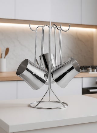 طقم بكارج قهوة ستانلس ستيل مع ستاند - Rekaz Home
