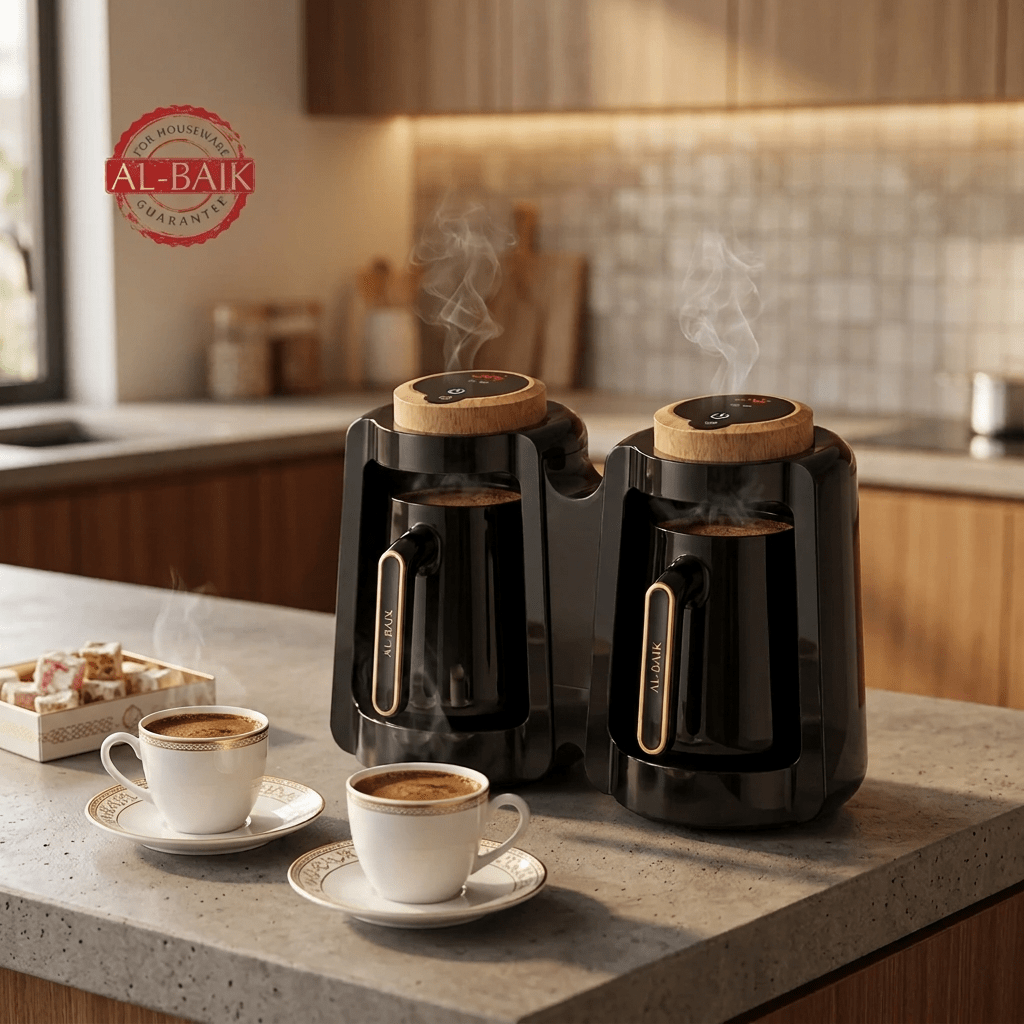 ماكينة القهوة البيك | 800 واط | وعاء مزدوج | 4 أكواب لكل وعاء - Rekaz Home