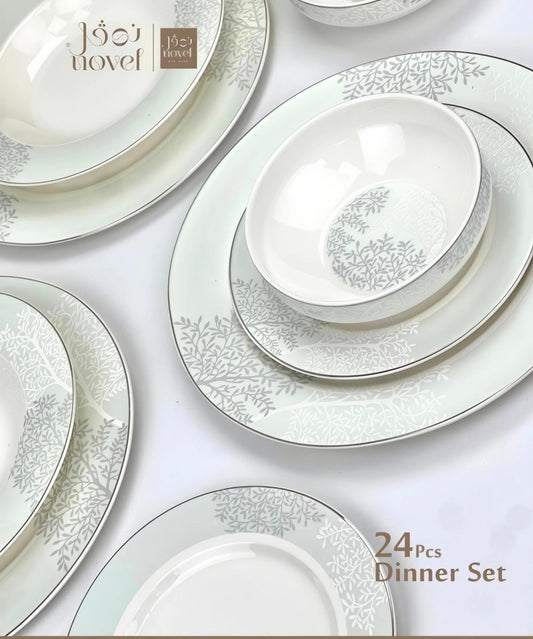 طقم سفرة فاخر 24 قطعة من نوفل - Rekaz Home